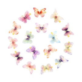 12pcs Decorative Butterfly Hair Clips for Teens,Handmade Girls Hair Accessories for Thin Hair,Small Butterfly Hair Pins for Thick Hair (12PCS)