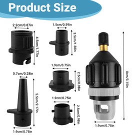 JALEVID Boat Air Pump Valve Adapter 5-Piece Inflatable Boat SUP Pump Adapter for Inflatable Boat, Air Pumps, Air Valve Adapter, Valve Adapter for Inflatable Boats, Stand Up Paddle Board