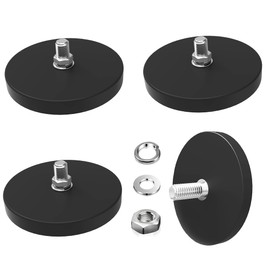 Liftsun 65lbs Rubber Coated Super Strong Rare Earth Magnets,Anti-Scratch Strong Mounting Magnets,Magnet Base with Threaded Stud, Strong Magnet Mounting Base, Suitable for Light Bars Mirror Camera Tool