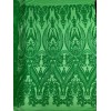 Mia Fabrics Inc. Damask Fabric - Green - Embroidered Design