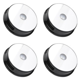 Pissente LED Base Stand, Pack of 4 Plastic Seven Color LED Light Base Stand Round Colorful Light Crystal Display Base for Glass Bottle Crystal Art Figurine Home Decoration