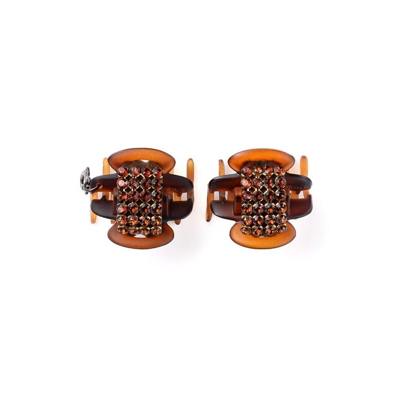 Complex Biz Double Crystal Mesh Whip Clips 2pcs Set (Light