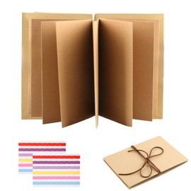 Mini Photo Album, 5 Inches, 17.5 x 11.5 cm, Small Book for DIY, Kraft Paper Photo Book for Gluing, 34 Pages, DIY Mini Scrapbook Memory Book, Photo Album for Graduation Gift