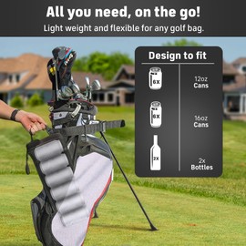 Frostbox Golf Bag Cooler with Ice Pack – Insulated 6-Can Beer Sleeve - Stays Cold for Hours Discreet Hidden Design - Fits in Golf Bag - Black