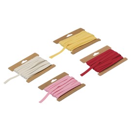 MECCANIXITY 1/4 Inch Double Fold Bias Tape Cotton Continuous Bulk Bias Tape for Sewing,Seaming Quilting Hemming Binding Crafts (Warm White,Pink,Light Yellow,Deep Red 6 Yards)