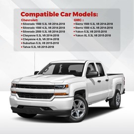 Fuel Injectors Compatible with Silverado 1500 Tahoe Sierra 1500 Yukon Cheyenne Suburban V6 4.3L V8 5.3L 2014 2015 2016 2017 2018 Replace 12668390 FJ1217 8 Pcs