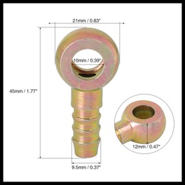 Hihaha 9.5mm ID Hose Barb 10mm Banjo Fitting Fuel Line Adapter Connector for Car 5pcs Durable Material