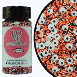 Confect Mix Spectral White, Ghost Orange, Ghost Black Disco Balls | Edible Sprinkles | Spooky Candy Eyes | Ghost Sprinkles | Spooky Siesta Sprinkles - 3.5 Oz