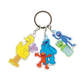 Tees Factory SS-5546500ZS Sesame Street 3 Charm Key Holder, Whole Body (H x W x D): 2.7 x 1.6 x 0.1 inches (68 x 40 x 3 mm)