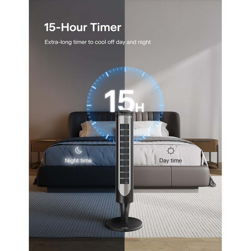 Pelonis 36-Inch Tower Fan for Bedroom – Oscillating Tower Fan