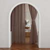 RYB HOME Brown Linen Sheer Curtains 102 inches Long, Thick