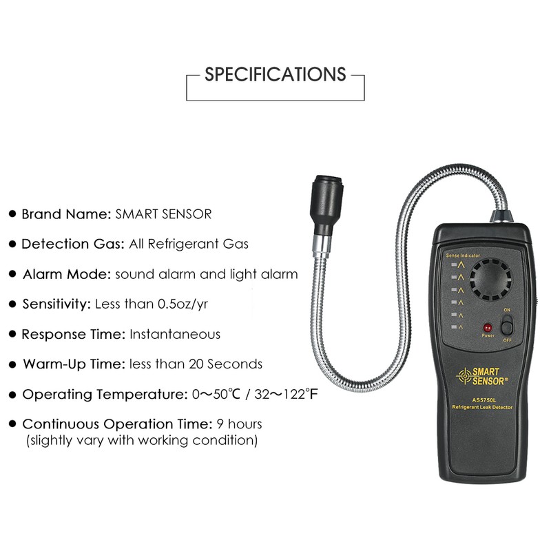 SMART SENSOR Hand-held CFCs HCFCs HFCs Halogen Gas Detector Refrigerant
