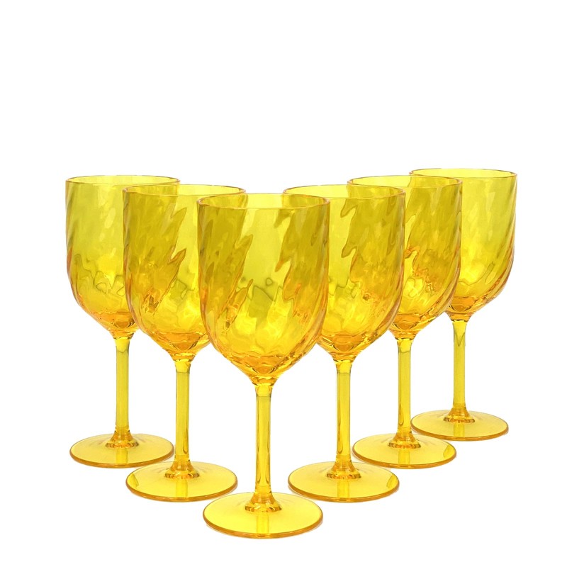 Yalin Set of 6 Unbreakable 15 oz Acrylic Plastic Wine