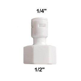Water Filter Connector, 1/4" Water Filter Quick Connector to 1/2" Female Thread, Straight Plug, Water Purifier Accessories, Water Hose Connector, Quick Connector, 2 Pack