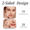 Compact Mirror for Purse, Metal Square Shell, Double-Sided 1X/2X Magnifying,