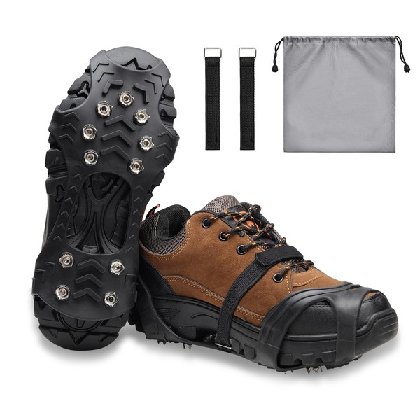 JISONCASE Crampons Chain Spikes, 11 Jaws, Anti-Slip, Snow Spikes, Fall