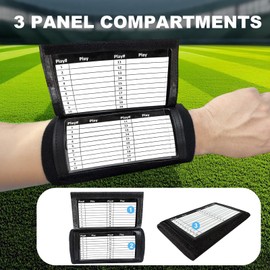 AUGELUX Football Play Wristbands, Triple Window Youth and Adults Quarterback Wrist Coach, Softball Wristbands for Signs, QB Wristband Playbook