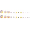 24 Pcs Press on Toenails Short 3D Rhinestone,YIHONGYAN Fake Toe