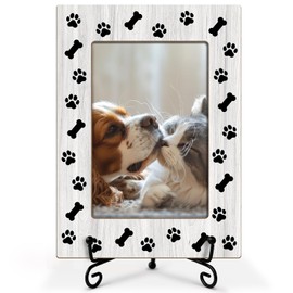 Dog Memorial Wooden Picture Frame Gift, 4x6 Vertical Stand - For Dog Lovers & Sympathy Gifts