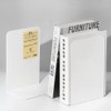 1 Pair Heavy Duty Metal Bookends for Office (White)