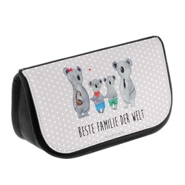 Mr. & Mrs. Panda Koala Family Two Cosmetic Bag, gray, Hand Drawn