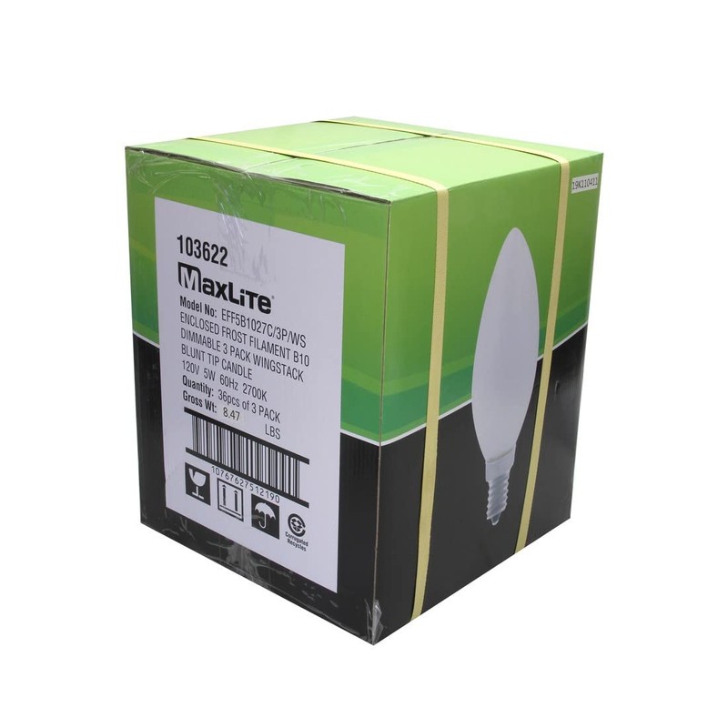 MaxLite Enclosed Frost Filament 3.5 WATT BA10 DIM 2700K 3