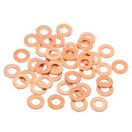 sourcing map 40Pcs M6 Flat Copper Washers, 6x12x1.5mm Copper Upgraded Flat Gasket Metric Sealing Crush Ring Washers for Hydraulic Fittings Screw Bolt Nut Electronic Repair