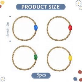 8 Pcs Ring Toss Game for Kids,Wooden Ring Toss Game,Quoits for Agility Drills and Speed Games, Yard Games and Lawn Party Games