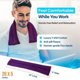 SunnyBay Microwave Heating Pad for Neck Shoulder Back-FlaxSeeds Filled 26x5 Inch - Purple 26x5 Inches