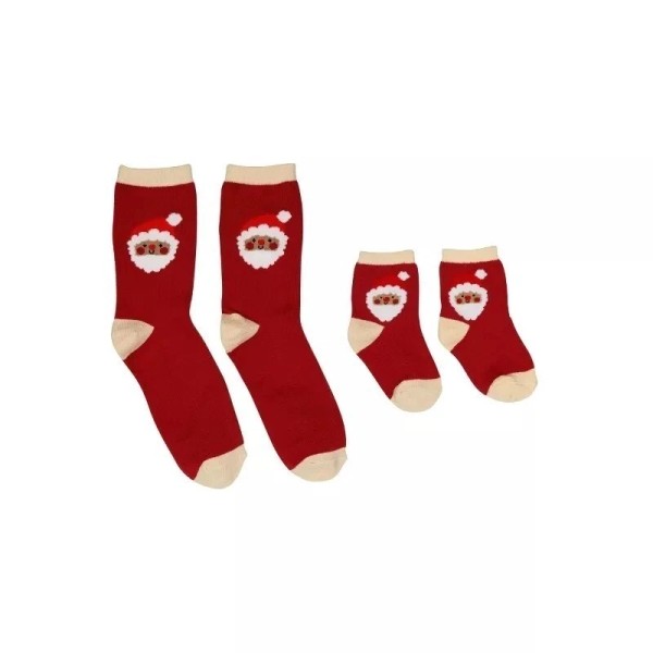 Pearhead Mom and Baby Santa Red Matching Sock Set Christmas