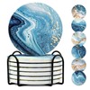 AmyFei Drink Coasters with Holder, Ceramic Drink Coaster Sets of