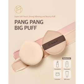 STUDIO17 Pang Pang Makeup Powder Puff 1 Pc | Big Makeup Sponge for Foundation | Fluffy Cushion Puff Blender With Latex | Korean Makeup Puff for Foundation and Powder | 2.2In Diamater