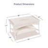 Afuera Living Modern Wicker Patio Furniture Coffee Table in White