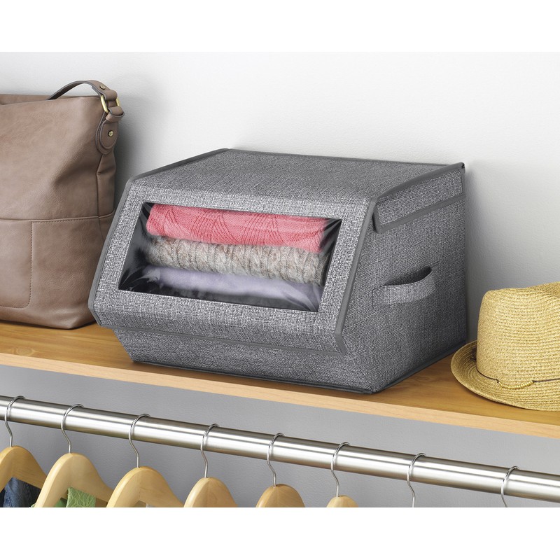 Whitmor Stackable Window Box, Crosshatch Gray