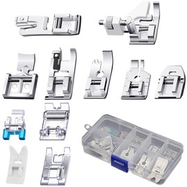 Sewing Machine Fastener Set of 11 Sewing Hardware for Household Sewing Machine Replacement, Metal, For Sewing Use, Multi-functional, Practical Sewing Presser Legs, Storage Case Included