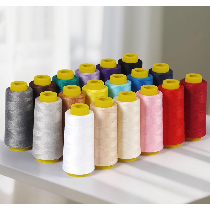 StiVerse 1800 Yards Serger Thread-Black, All Purpose Thread for Sewing,