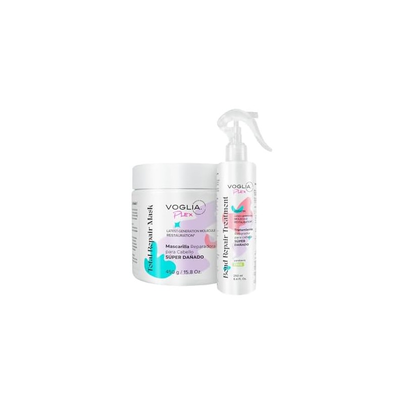 VOGLIA Kit Reparador Plex 2 piezas tratamiento para cabello Súper