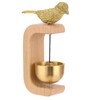 Magnetic Brass Bell for Door Opening (Beech Wood Prosperity Bird