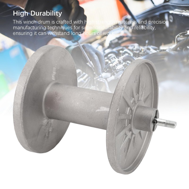 Winch Replacement Drum Assembly with Reinforced Gear Mount Metal Smooth