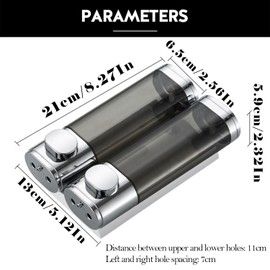 Wall-Mounted Liquid Soap Dispenser, Manual Shower Gel Dispenser, Waterproof Soap Dispenser, Soap Shampoo Gel Dispenser, Suitable for Bathrooms, Bathrooms, Hotels, 600 ml