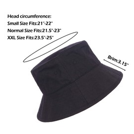 Zylioo Summer Travel Bucket Hat,Packable Fisherman Hats for Fishing,Lightweight Outdoor Sun Hat Black