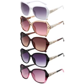 Scettar 5 Pcs Women Sunglasses, UV 400 Glasses Oversized Polarized Sunglasses Womens Oversized Polarised Sunglass for Gatherings, Beaches, Parties, Shopping