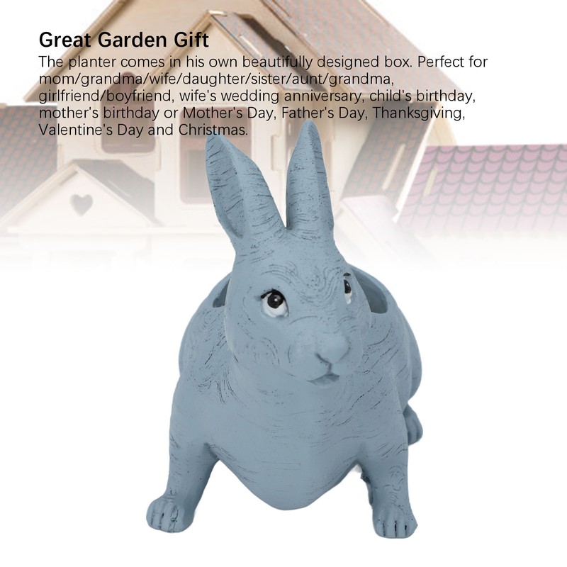 Rabbit Planter Animal Shaped Cartoon Succulent Plant Pot Garden Decoration