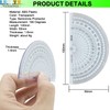 LRMYS 180 Degrees Clear Protractor, Transparent Plastic Semicircle Angle Measurement