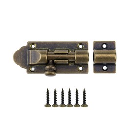 Tighall Antique Brass Barrel Bolt Latch 3.9 Inch Solid Cast Brass Barrel Bolts Latches for Modern Retro Furniture with Screws Hardware