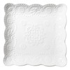 Jusalpha 4 Pack- Square Embossed Lace Ceramic Plate-Tableware Dish Set-