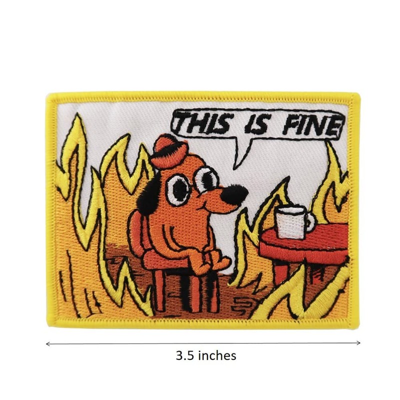 Cute-Patch This is Fine Embroidered Hook and Loop Patch