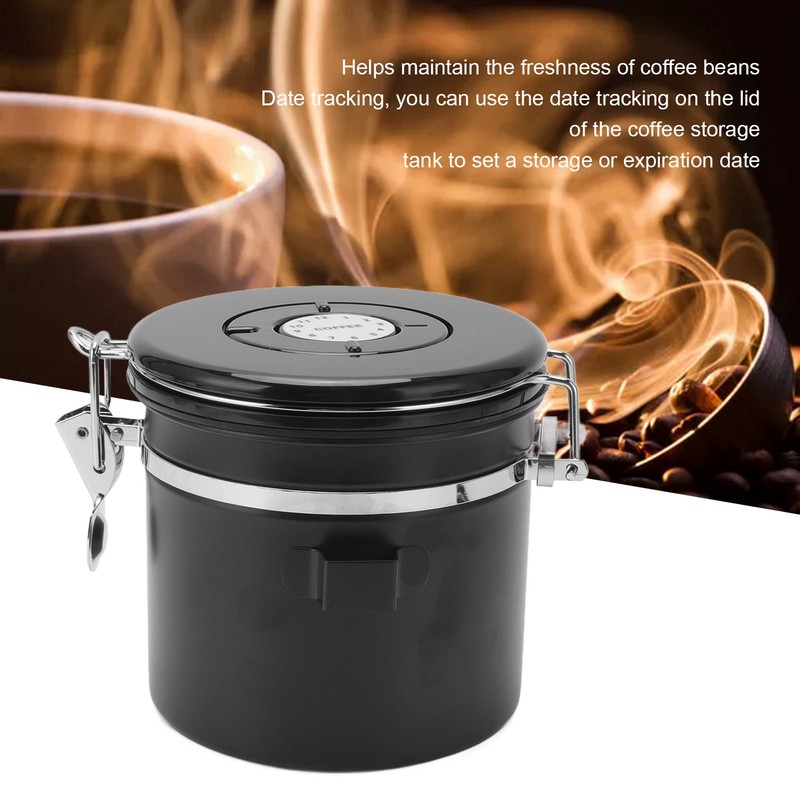 Coffee Bean Storage Stainless Steel Airtight Container Coffee with 30ml