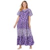 Only Necessities Women's Plus Size Long Tiered Print Lounger -