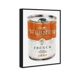 The Oliver Gal Artist Co. Fashion and Glam Framed Wall Art Canvas Prints 'French Luxe Soup Can Home Décor, 20" x 30"